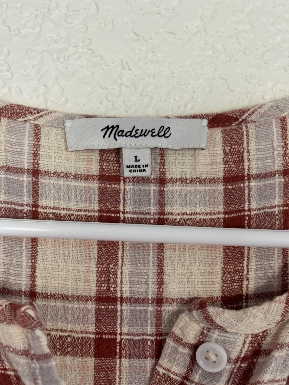 Madewell Plaid Button Front Cotton Gauze Midi Dress Size Large - Picture 3 of 6